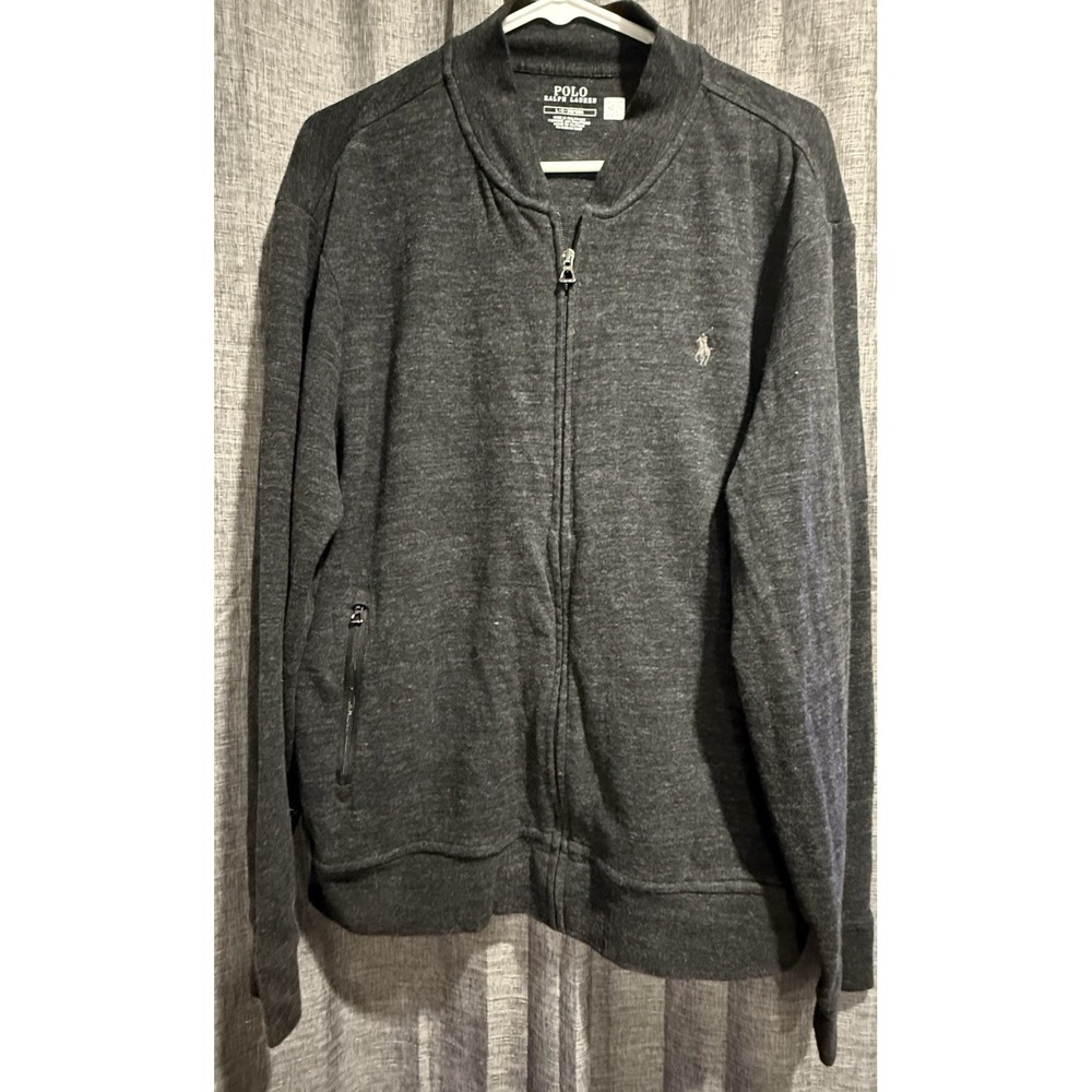 POLO RALPH LAUREN Mens Classic Zip Pockets Sweatshirt/jacket Size Large Logo